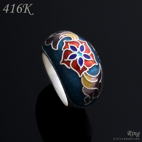 cloisonne silver ring