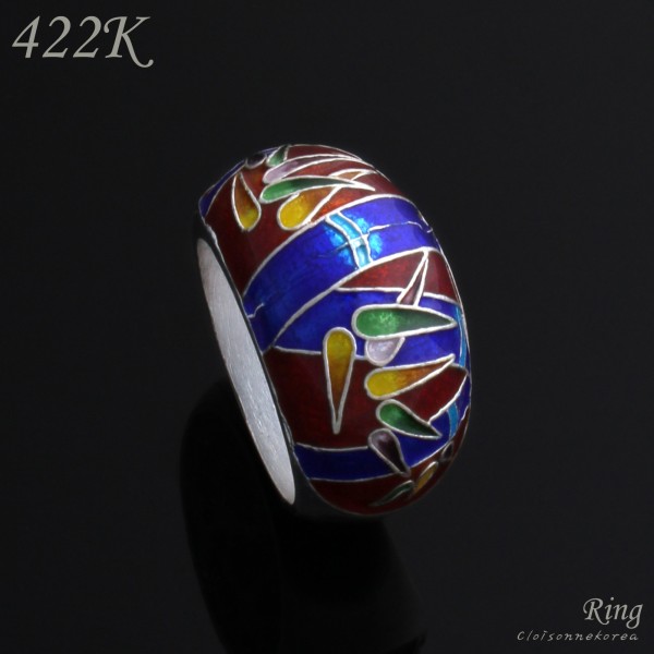 cloisonne silver ring