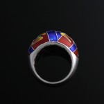 cloisonne silver ring