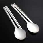 silver spoons and chopsticks