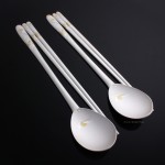 silver spoons and chopsticks