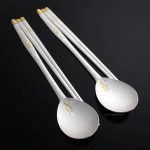 silver spoons and chopsticks