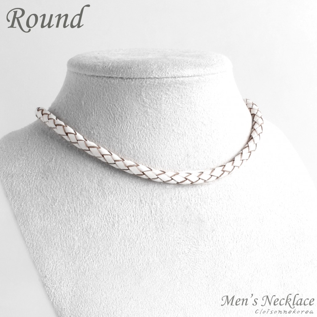 mens braided leather necklace