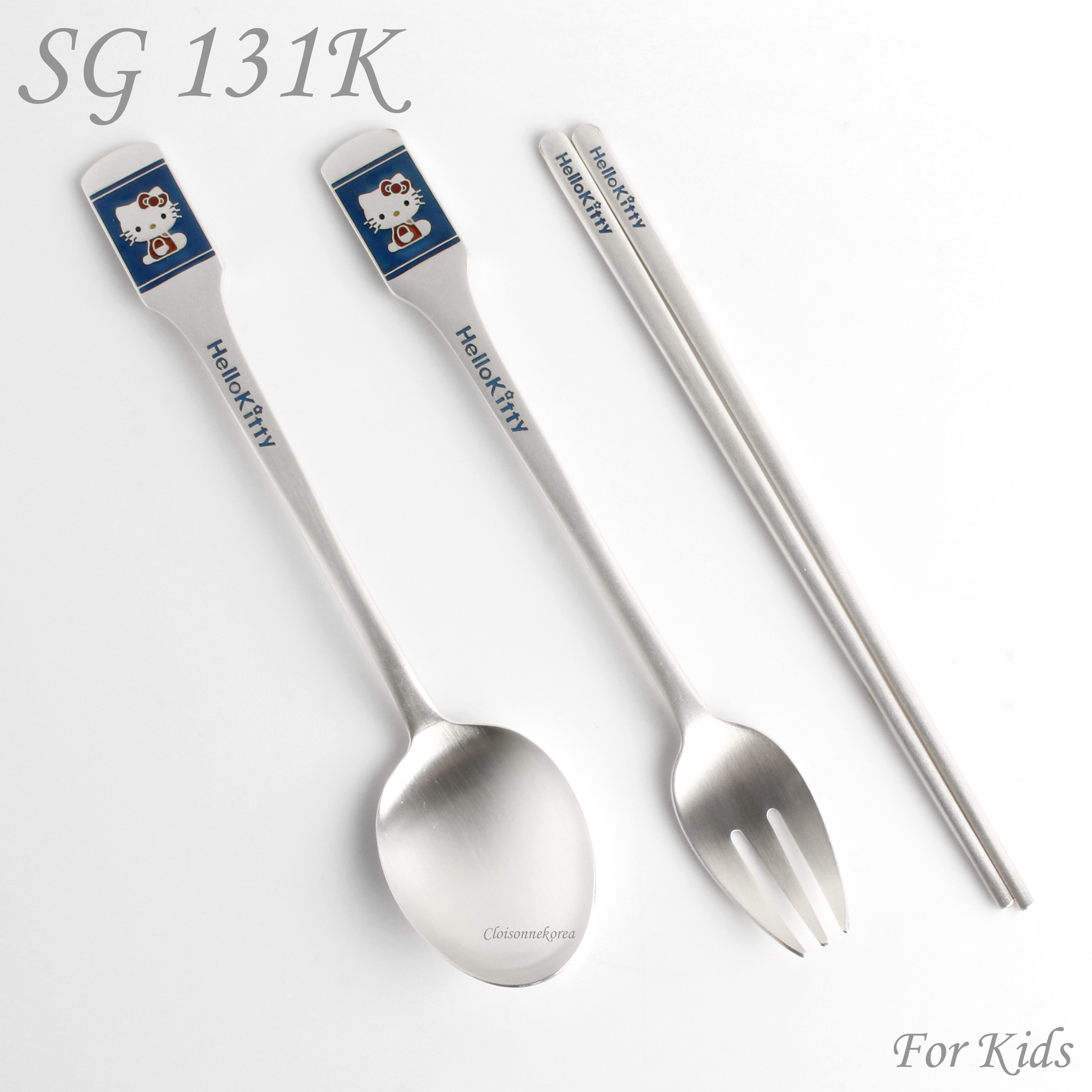 Silver spoon and fork for children