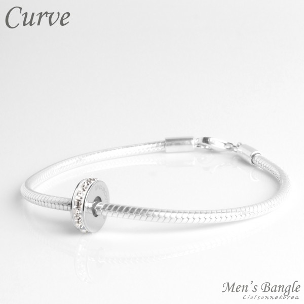 mens swarovski silver bracelet