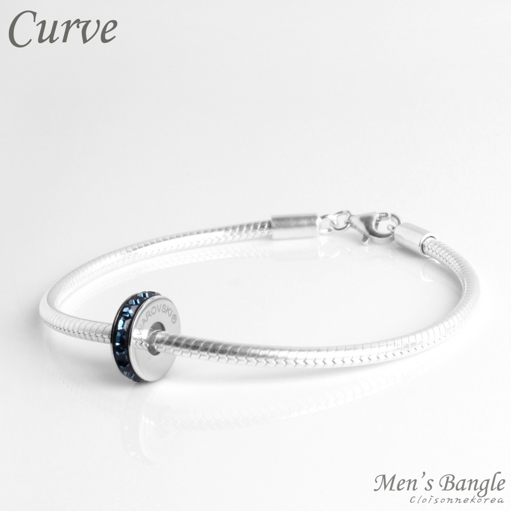 mens swarovski silver bracelet