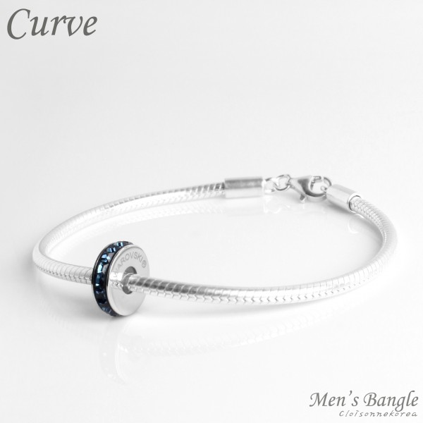 mens swarovski silver bracelet