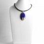 lapis-lazuli leather necklace