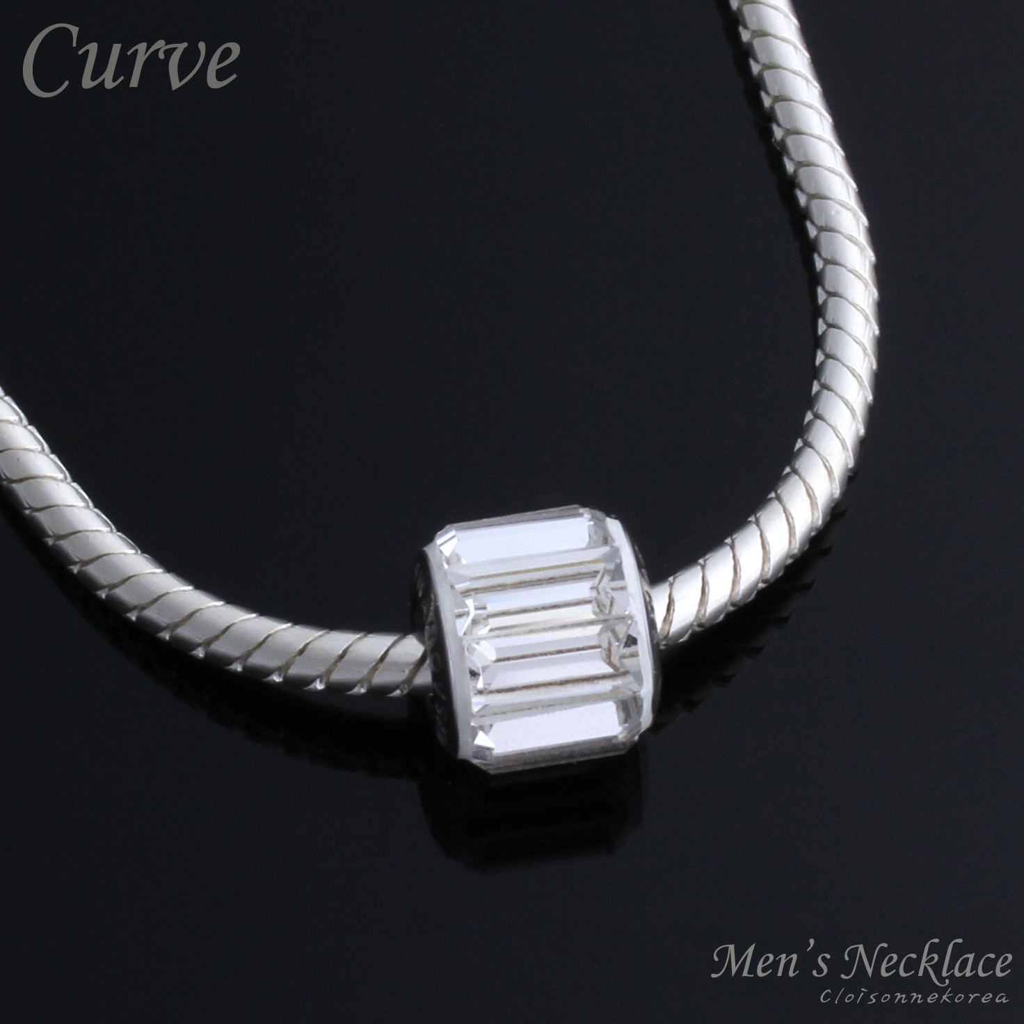 Swarovski necklace for men / Curve 343 : Cloisonnekorea